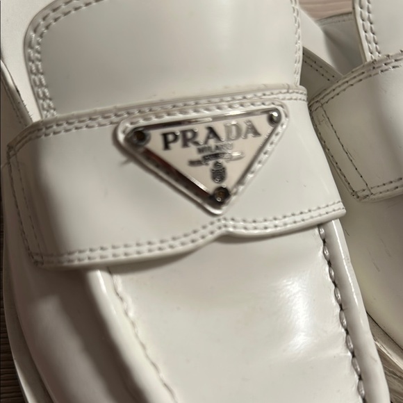 Prada Cream Slip-On Loafers - Picture 2 of 5